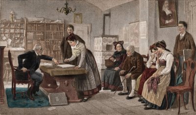 Firma del contratto di matrimonio da Marc Louis Benjamin Vautier